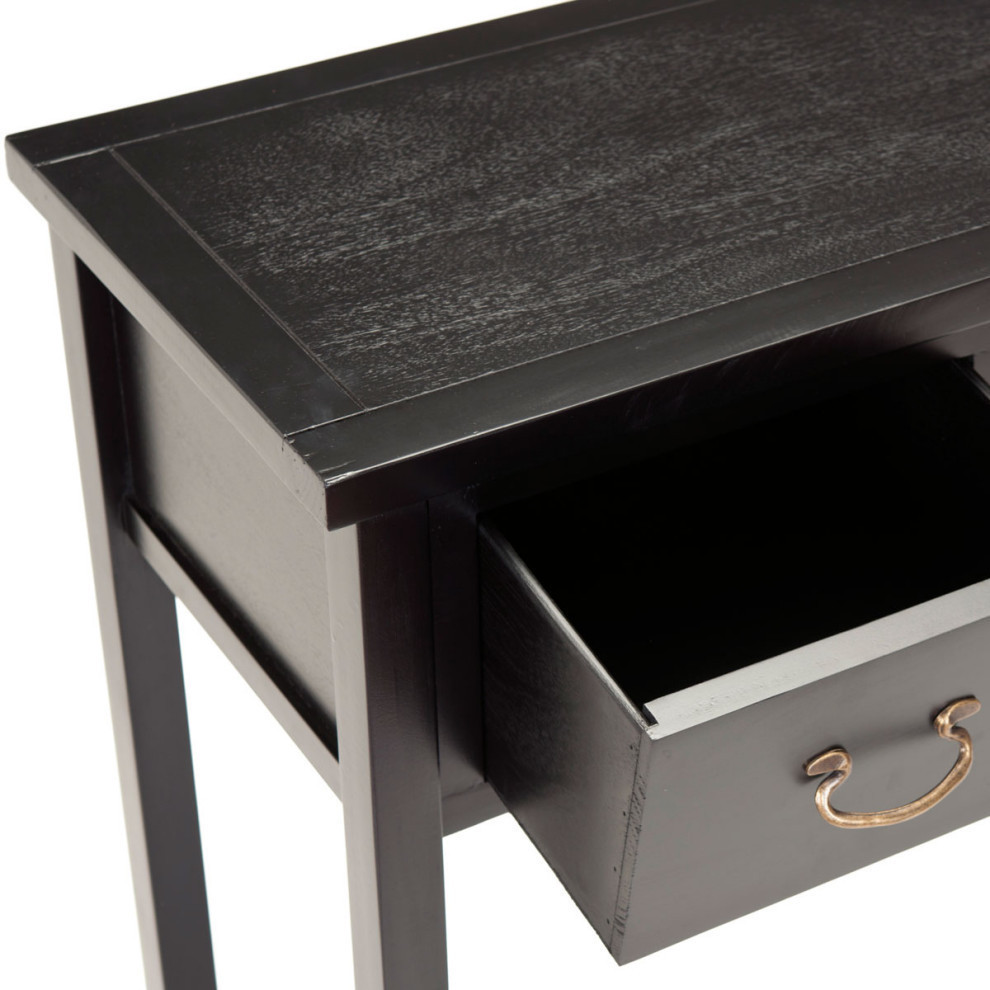 Lou Console With Storage Drawers  Black   Transitional   Console Tables   by Rustic Home Furniture Deco  Houzz