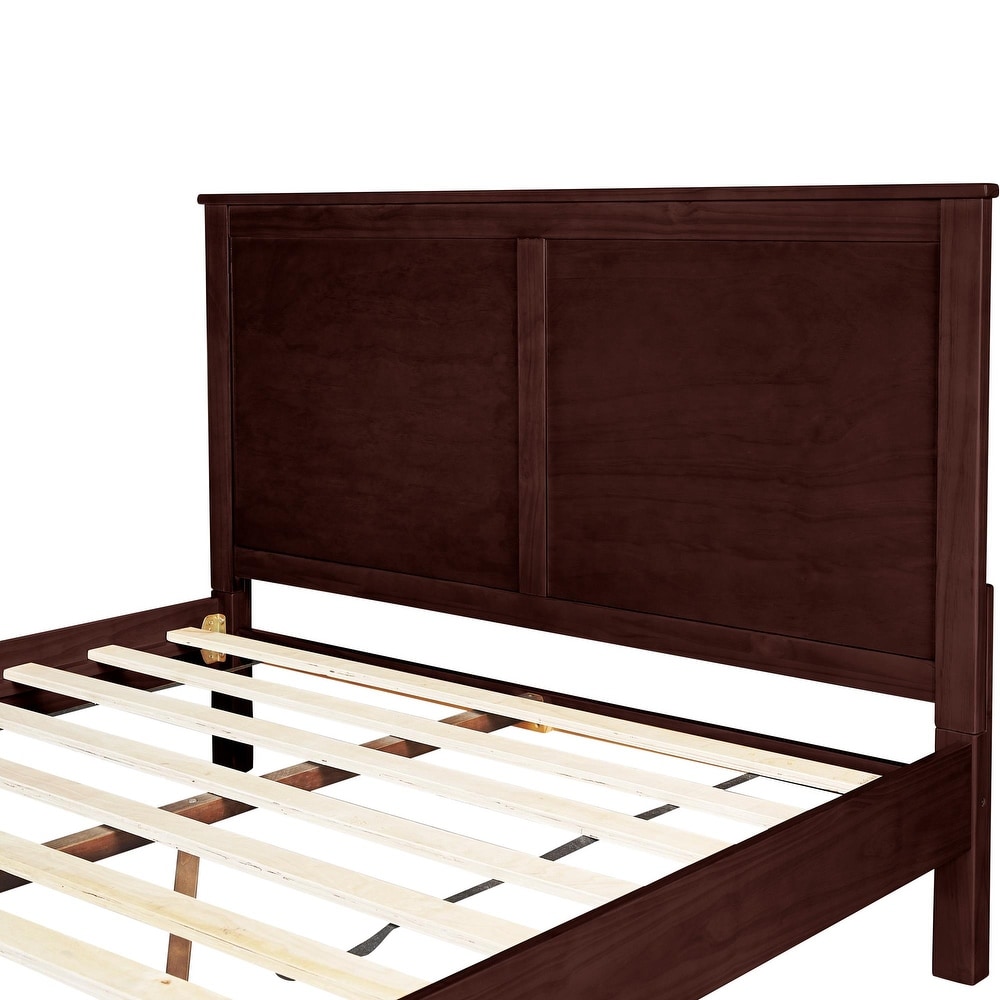 Winston Wooden Platform Bed with Paneled Headboard