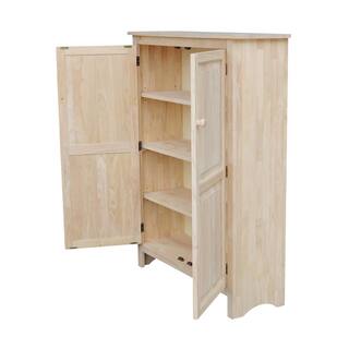 International Concepts 51 in. H Solid Wood Pantry in Unfinished Wood CU-167