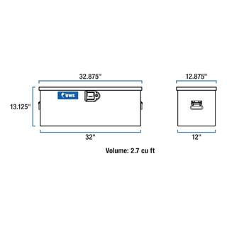 UWS 37 in. Silver Aluminum Full Size Crossbed Tool Box for Trucks ATV