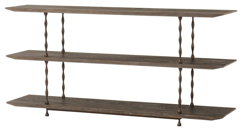 Ivan Media Console Table 3 Tier   Industrial   Entertainment Centers And Tv Stands   by Rustic Home Furniture Deco  Houzz