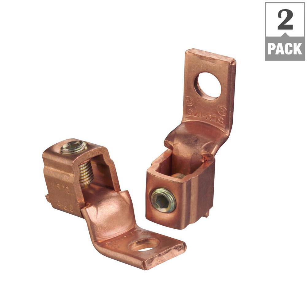 Blackburn Copper Mechanical Wire Connector 30 Stranded to #4 Stranded with Single Hole Mount (2-Pack) BTC3104-B2-5