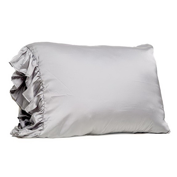 Bella il Fiore SPRGRAYK Ruffled Silky Pillowcase  ...