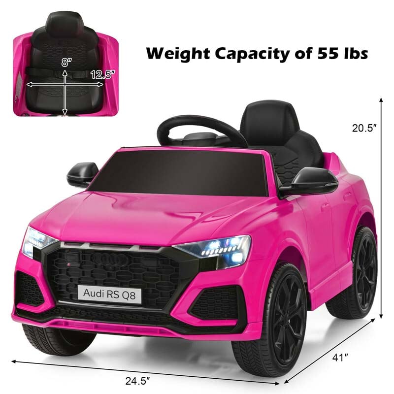 12V Licensed Audi Q8 Kids Ride On Car, Battery Powered 4 Wheeler Riding Toy Car with Remote Control