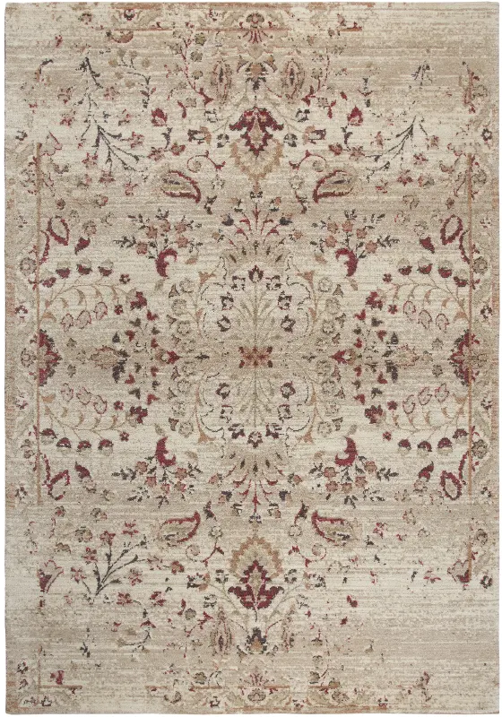 Gossamer 5 x 8 Medium Ivory， Gold and Red Area Rug