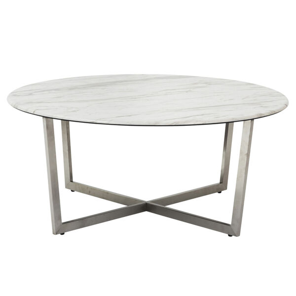 Llona White 36-Inch Round Coffee Table