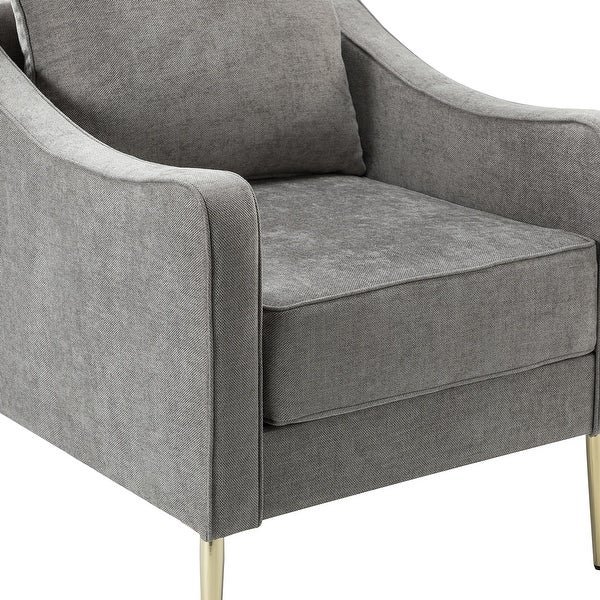 Epopeus Upholstered Accent Armchair with Metal Base Set of 2 by HULALA HOME