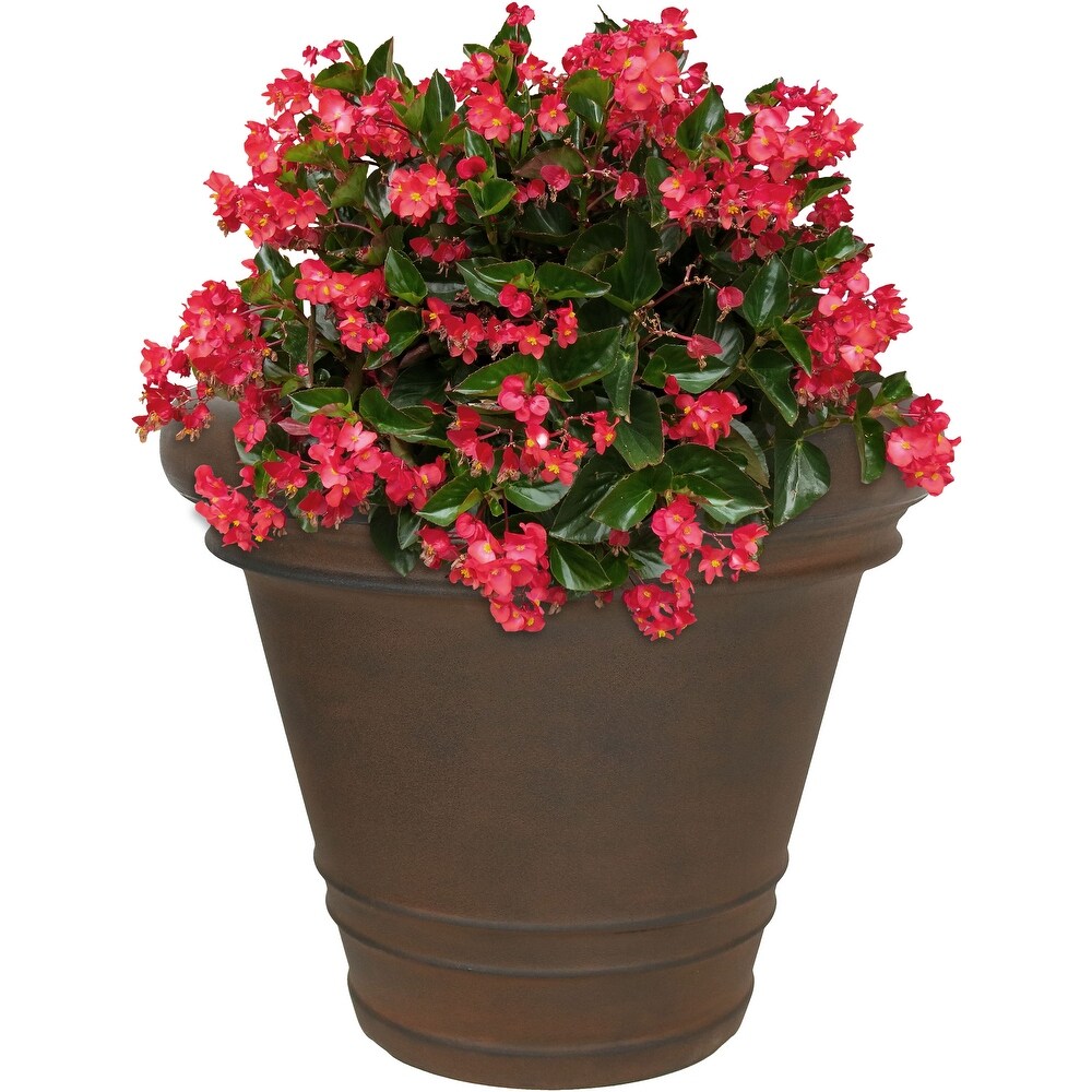 Crozier Outdoor Double Walled Flower Pot Planter   Rust   16\