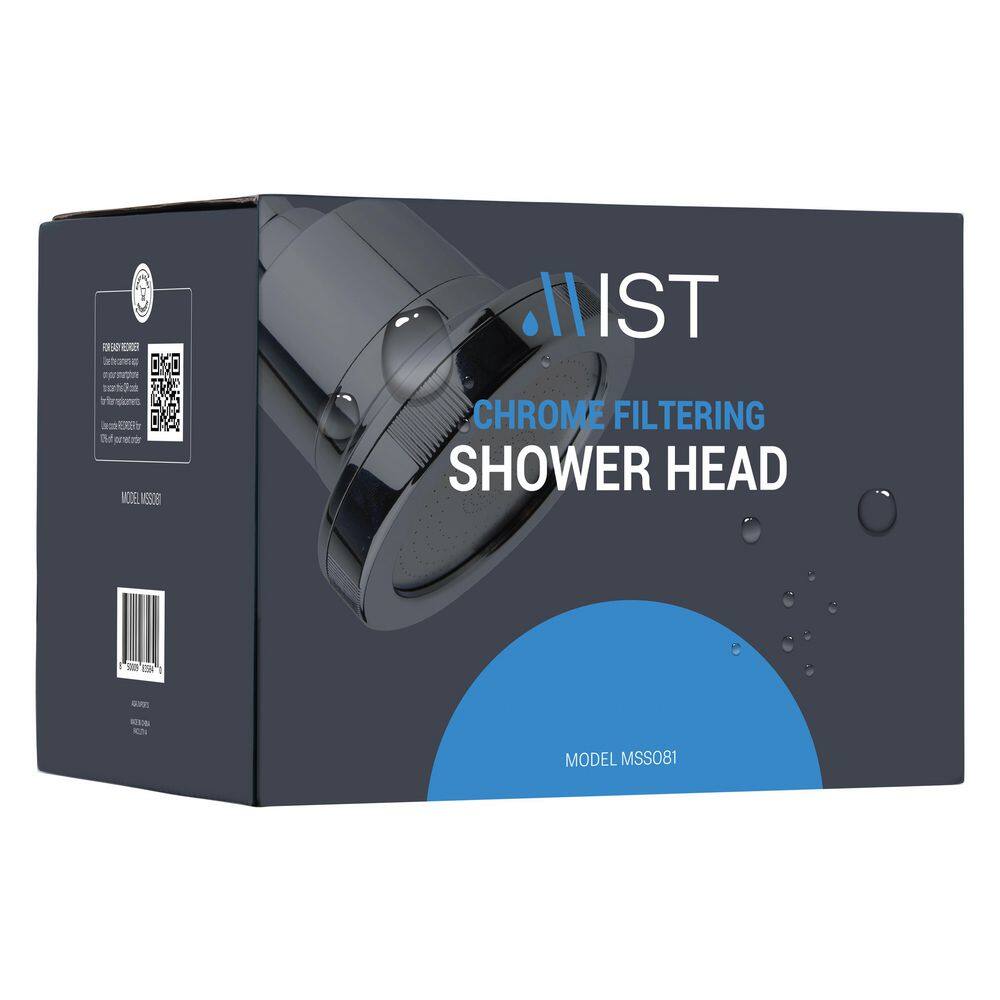 Mist Water Softening Chrome Shower Head with a Replaceable filter Effectively Removes Chlorine and Bad Odor MSS081