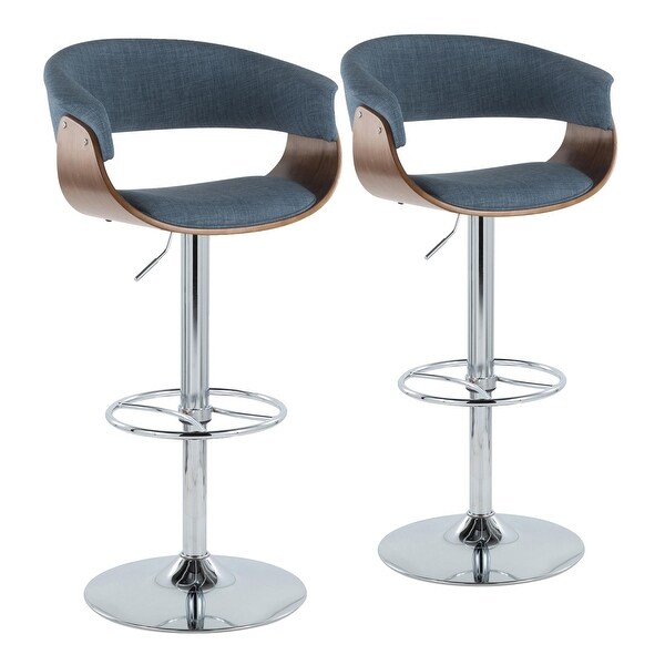 Carson Carrington Sauda Adjustable Bar Stool with Wheel Footrest (Set of 2)