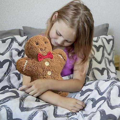 Christmas Gingerbread Man Pillow - Cute and Adorable Christmas Shaped Plush Pillow Stuffed Animal，Bi