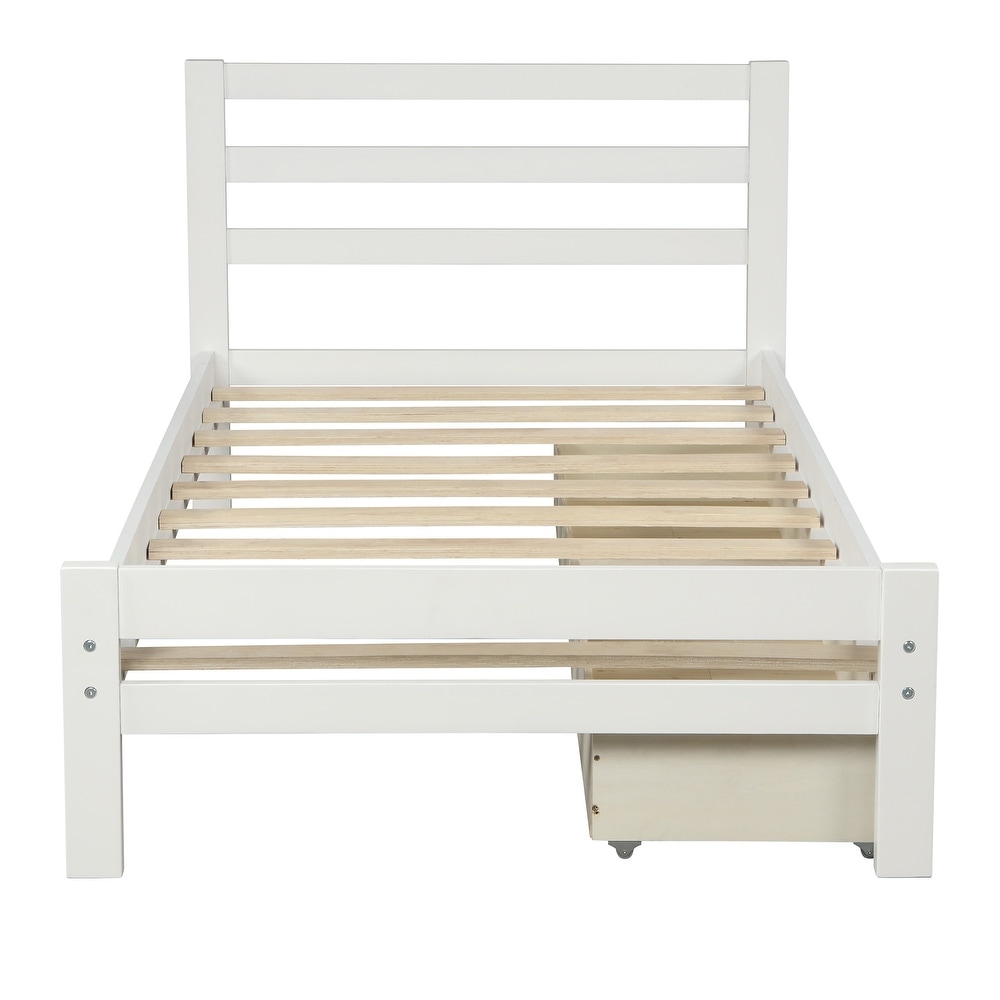 Harper   Bright Designs Wood Bed Frame with Storage Drawers and Headboard