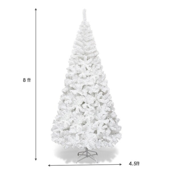 Costway 5Ft/6Ft/7Ft/8Ft Artificial PVC Christmas Tree W/Stand Holiday