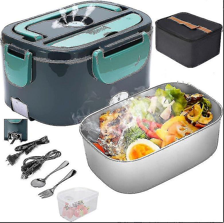 Electric Lunch Box 3 In 1 For Car/truck And Office， Portable Heater 220v and 12v 24v 40w Stainless Steel Food Heater 1.0