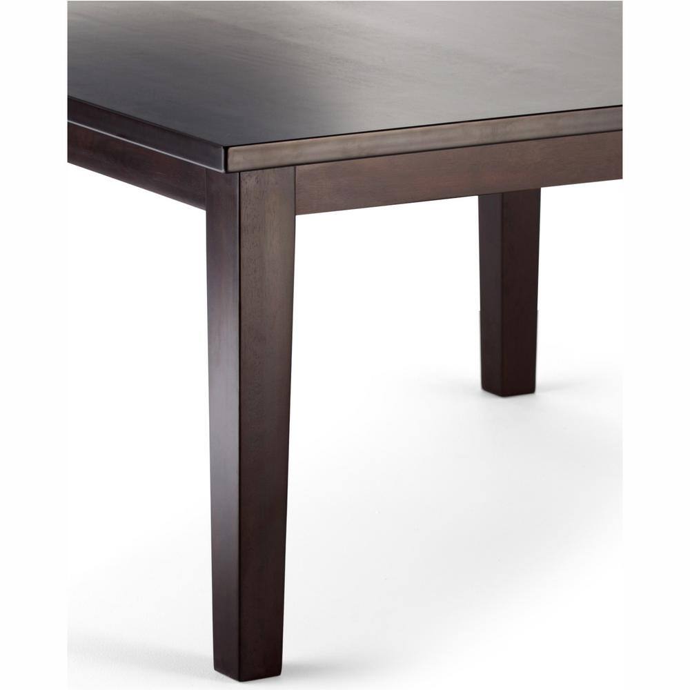 Simpli Home Eastwood Solid Hardwood and 54 in. x 54 in. Square Contemporary Dining Table in Java Brown 3AXCDNT-002