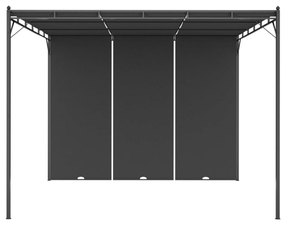 vidaXL Garden Gazebo with Side Curtain 118.1x118.1x88.6 Anthracite  47995   Contemporary   Gazebos   by BisonOffice  Houzz