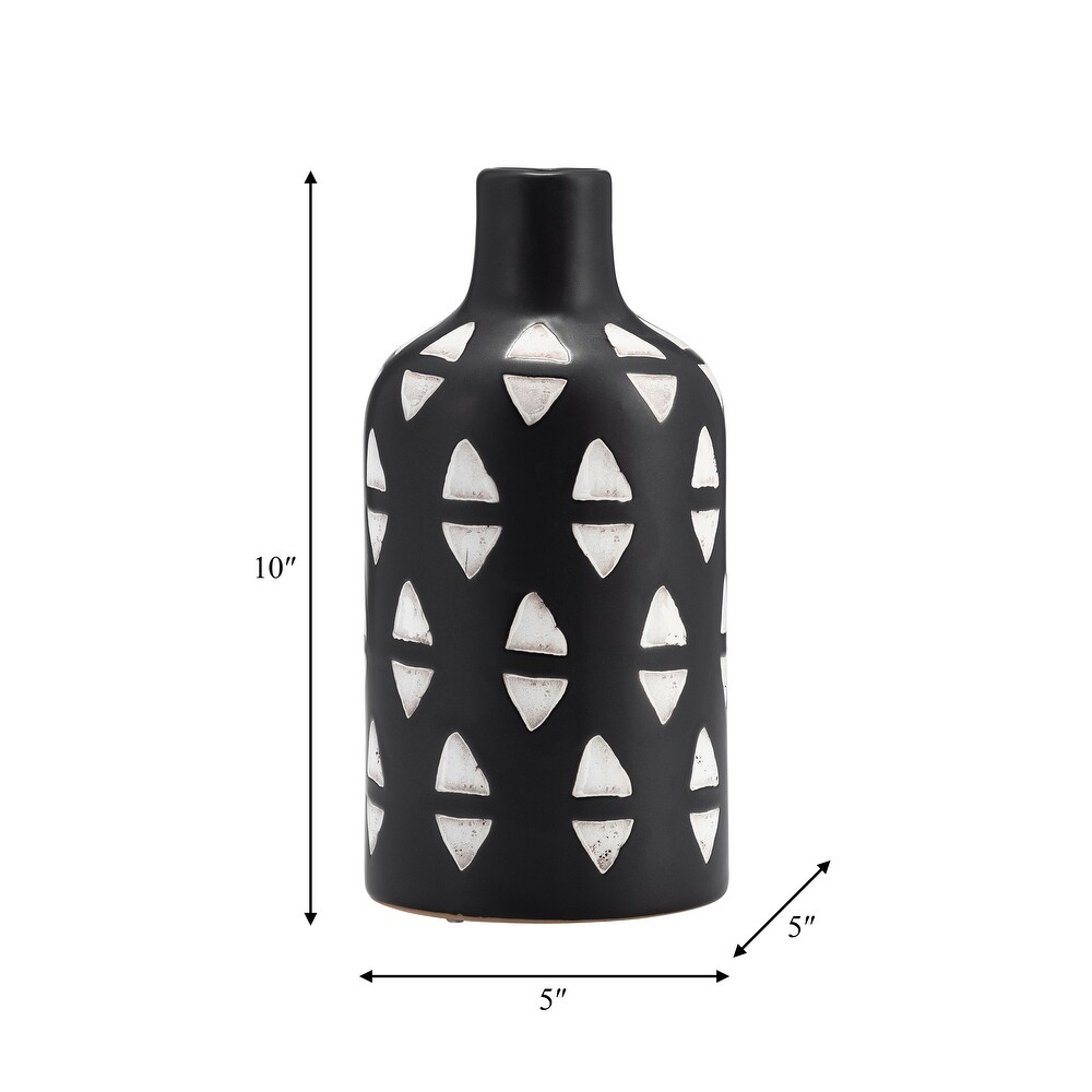 Black and White Decorative Ceramic Vase Contemporary 10\