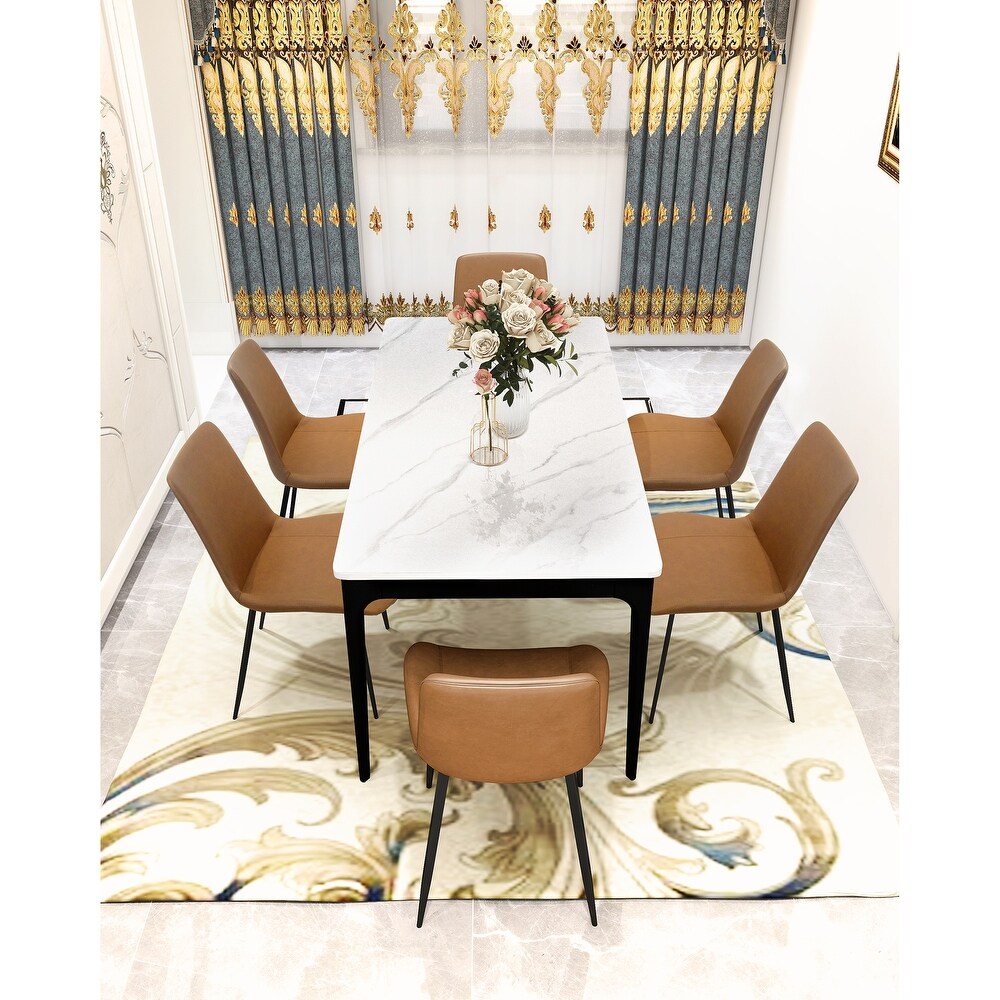 Dining Table Sintered Stone Marble Dining Table Porcelain Table top Sturdy legs Aluminium oy legs Table