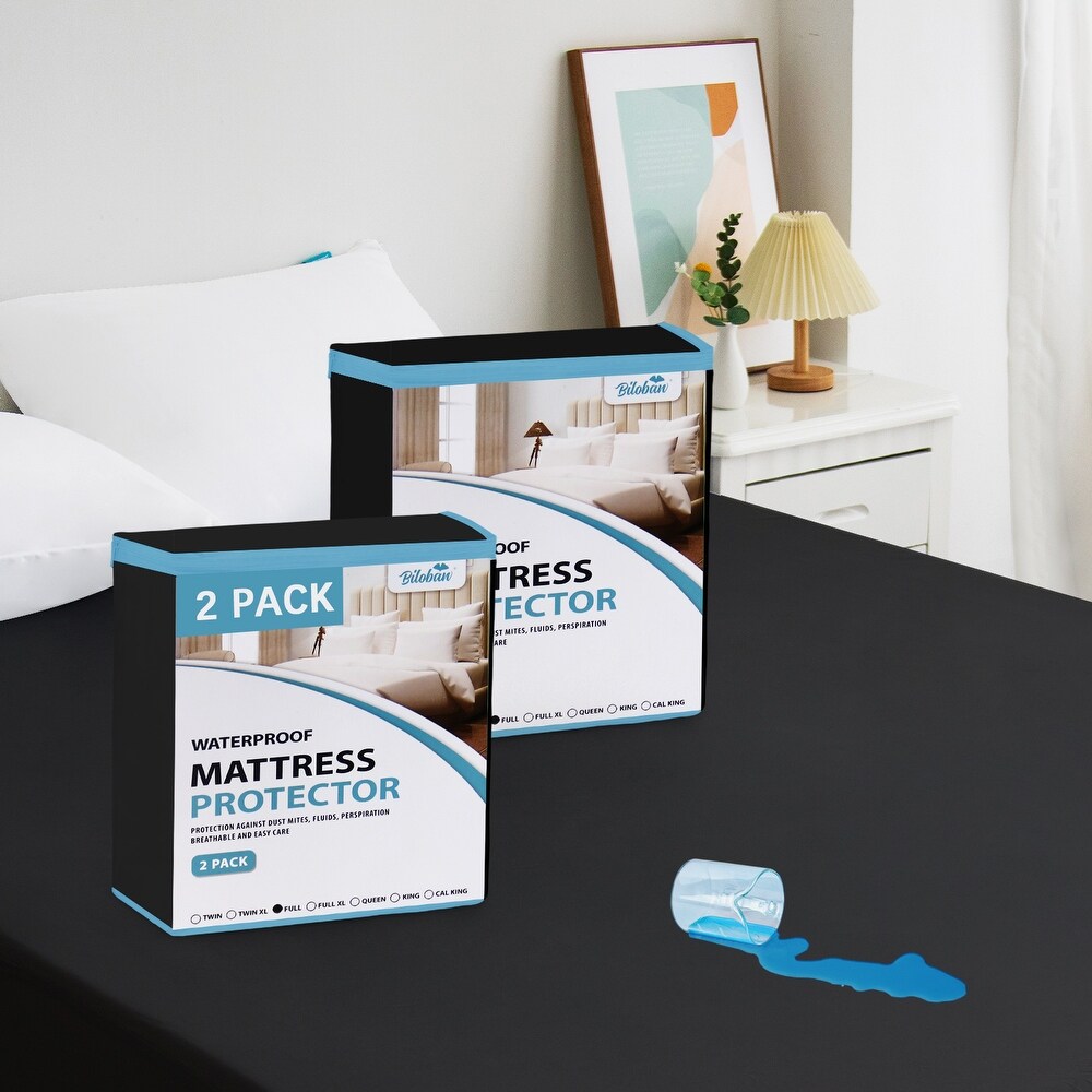 2 Pack Waterproof Mattress Protector by Biloban   White