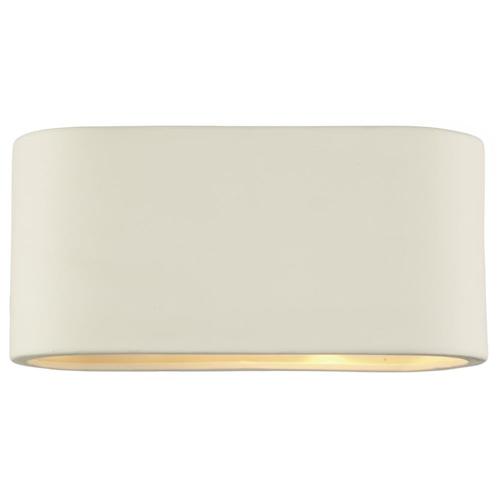 DAR AXT372 Axton White Ceramic 1 Lamp Oval Wall Light 260mm