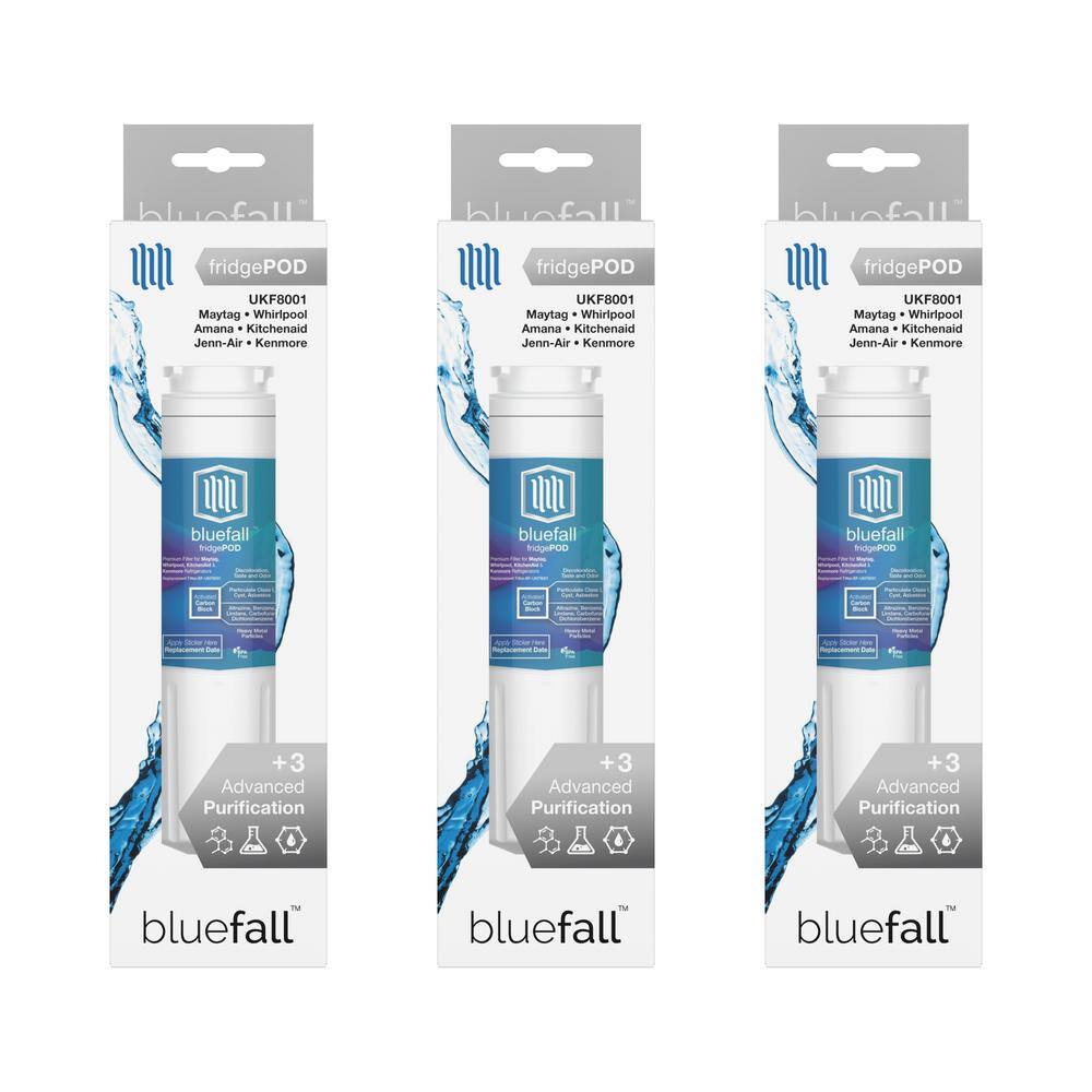 DRINKPOD 3 Compatible Refrigerator Water Filters Fits Maytag UKF8001 (Value Pack) BF-UKF8001-3PK