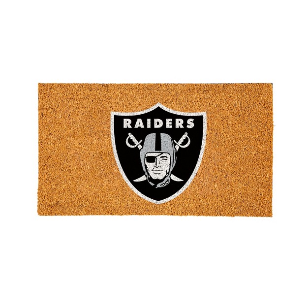 Evergreennfllas Vegas Raiders Logo Natural Coir 28 X 16 Inches Indoor Outdoor Doormat