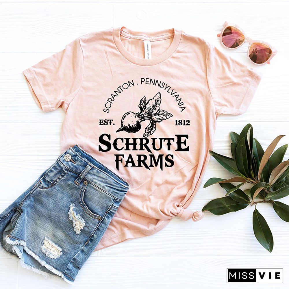 Schrute Farms Woman T Shirt Cotton Short Sleeve Tv Shows Harajuku T-shirt Ladies Clothes Women Tshirt Dropshipping