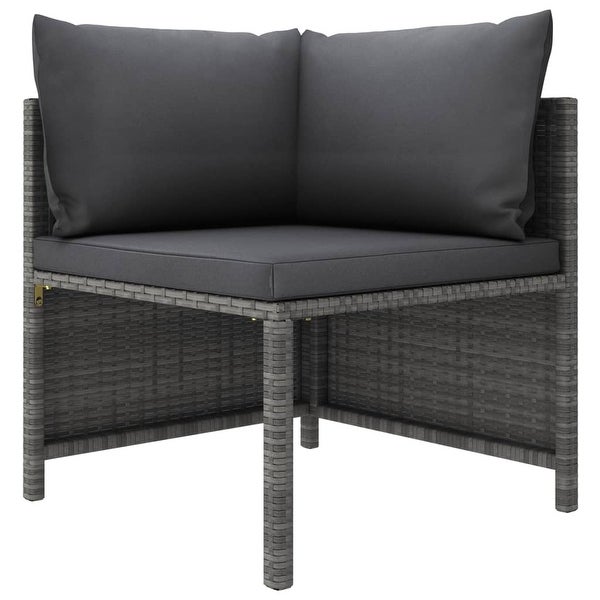 12 Piece Patio Lounge Set with Cushions Poly Rattan Gray - Overstock - 36364634