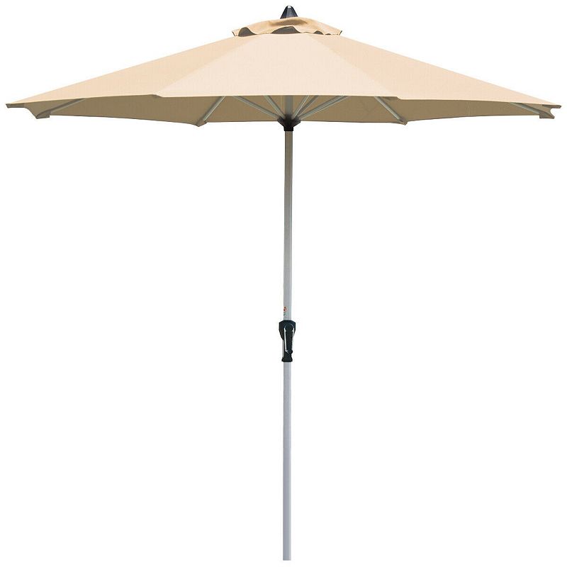 9 Feet Patio Outdoor Market Umbrella with Aluminum Pole without Weight Base