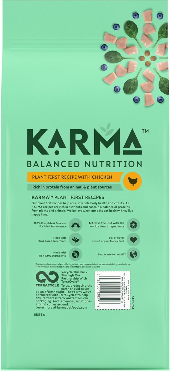 Karma Balanced Nutrition Plant First Recipe with Chicken Adult Dry Dog Food