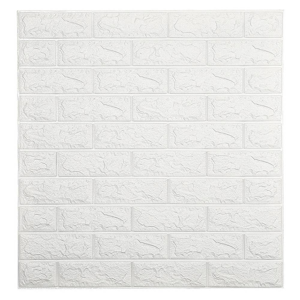 Dundee Deco Falkirk Jura II 28 in. x 30 in. Peel and Stick Off White Faux Bricks PE Foam Decorative Wall Paneling (10-Pack) HDJN-ZW01-10