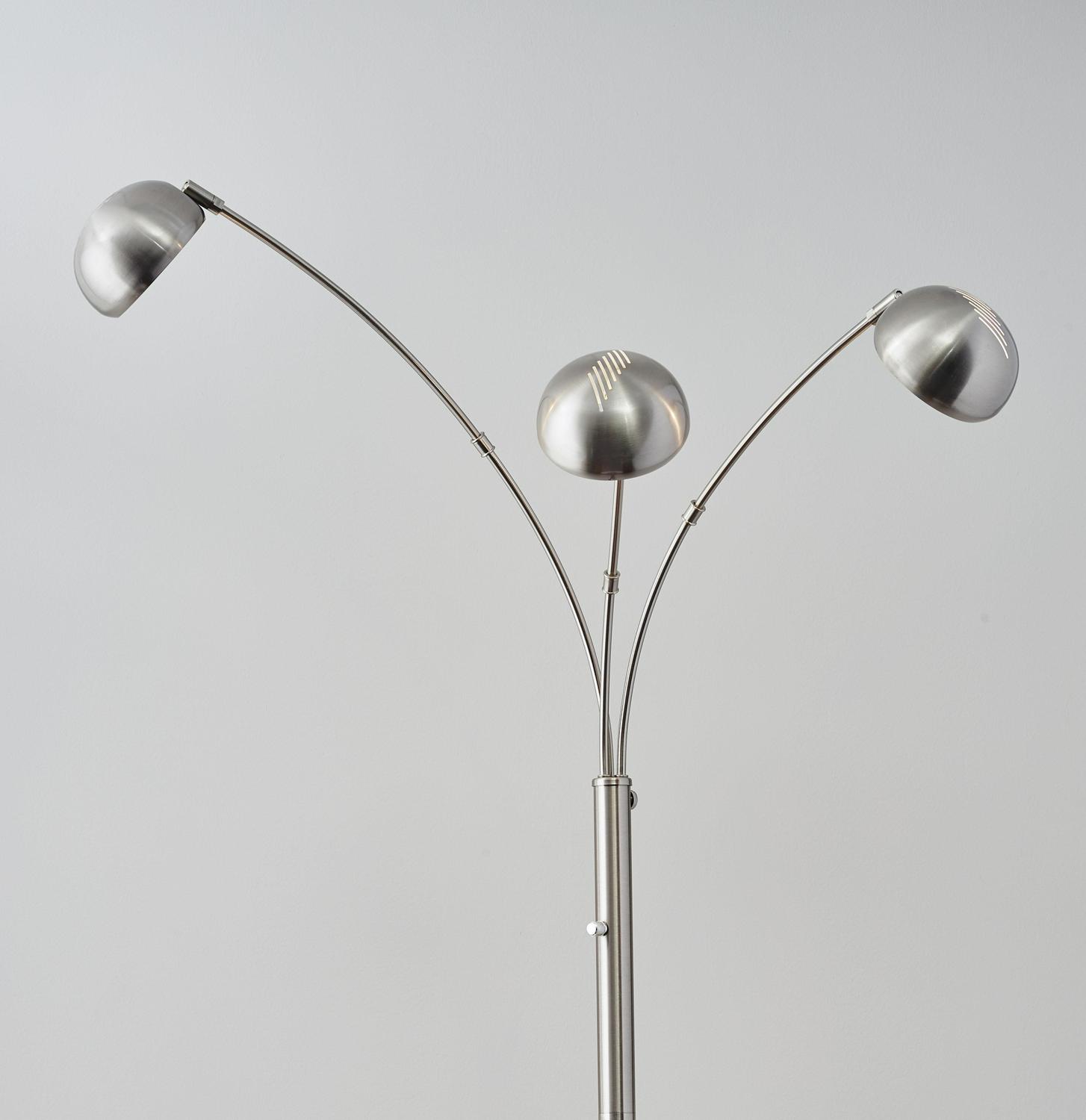 Adesso Domino Arc Lamp， Brushed Steel