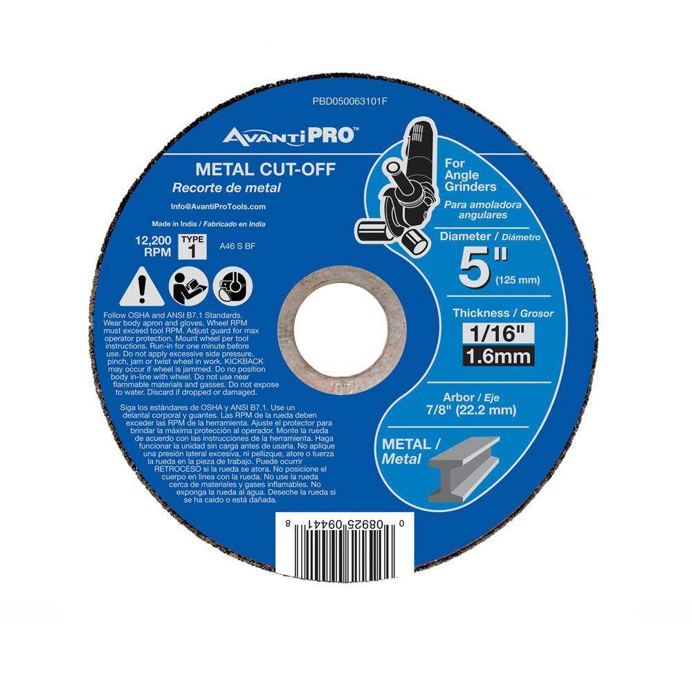 Avanti Pro 5 in. x 116 in. x 78 in. Thin Kerf Metal Cut-Off Disc PBD050063101F