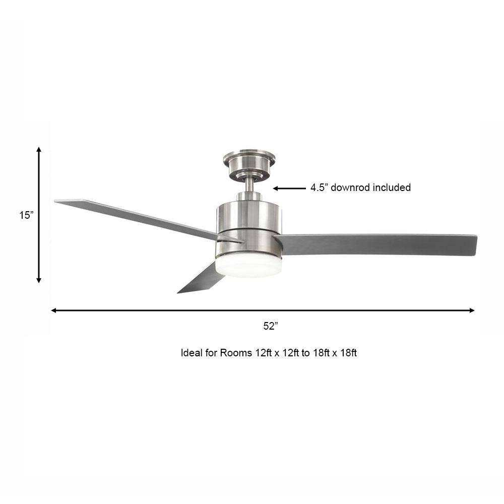 Hampton Bay Madison 52 in. Integrated LED Brushed Nickel Ceiling Fan with Light and Remote Control with Color Changing Technology AK30A-BN