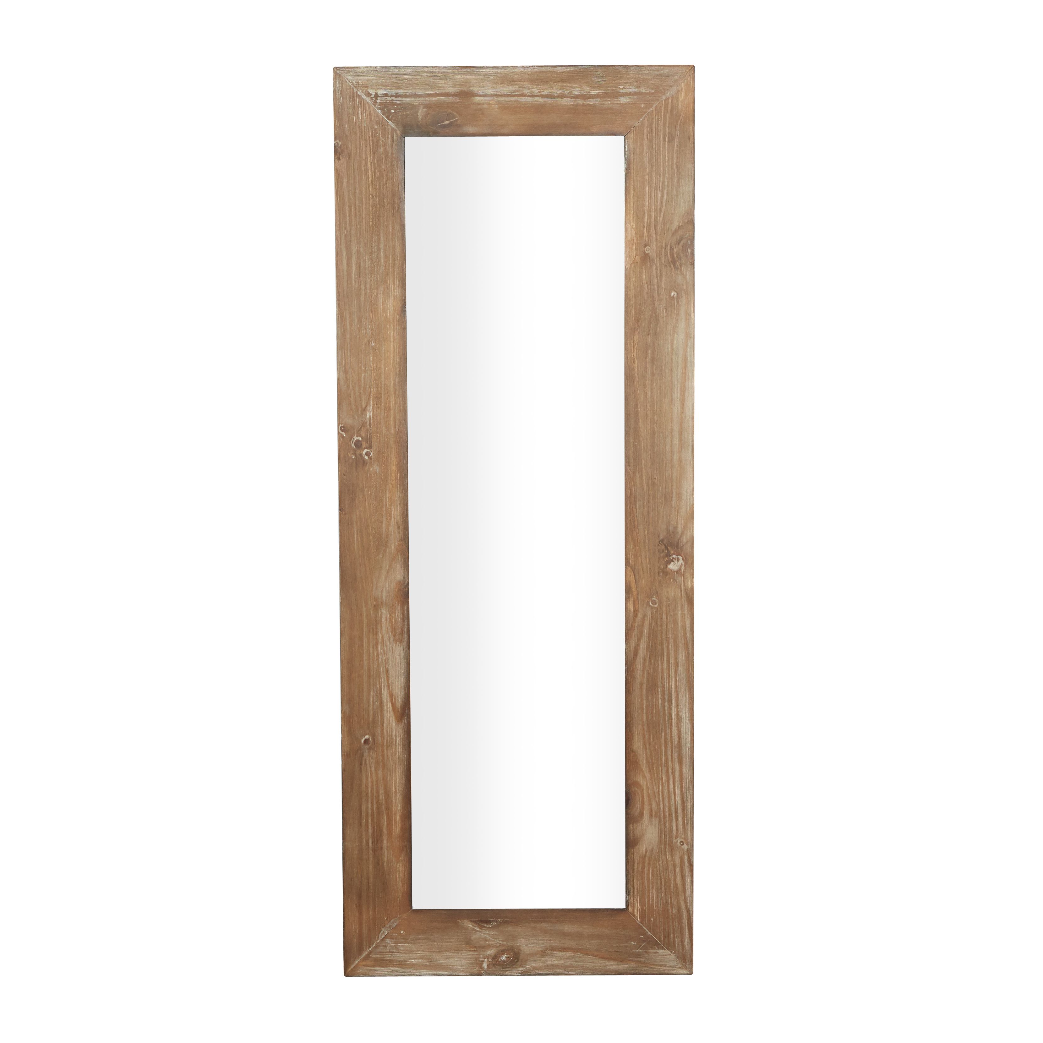 Brown Rustic Wood Wall Mirror 71 x 28