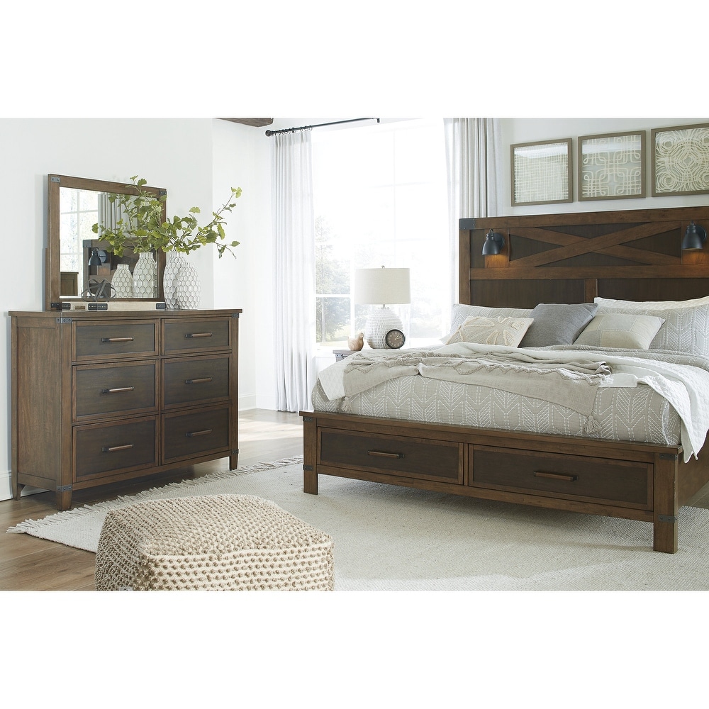 Signature Design by Ashley Wyattfield Brown Panel Bed with Storage