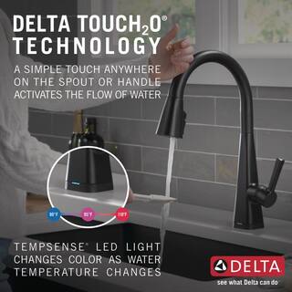 Delta Lenta Touch Single-Handle Pull-Down Sprayer Kitchen Faucet with ShieldSpray Technology in Matte Black 19802TZ-BL-DST