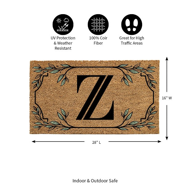 X 16 quot Monogram Coir Mat Letter quot z quot