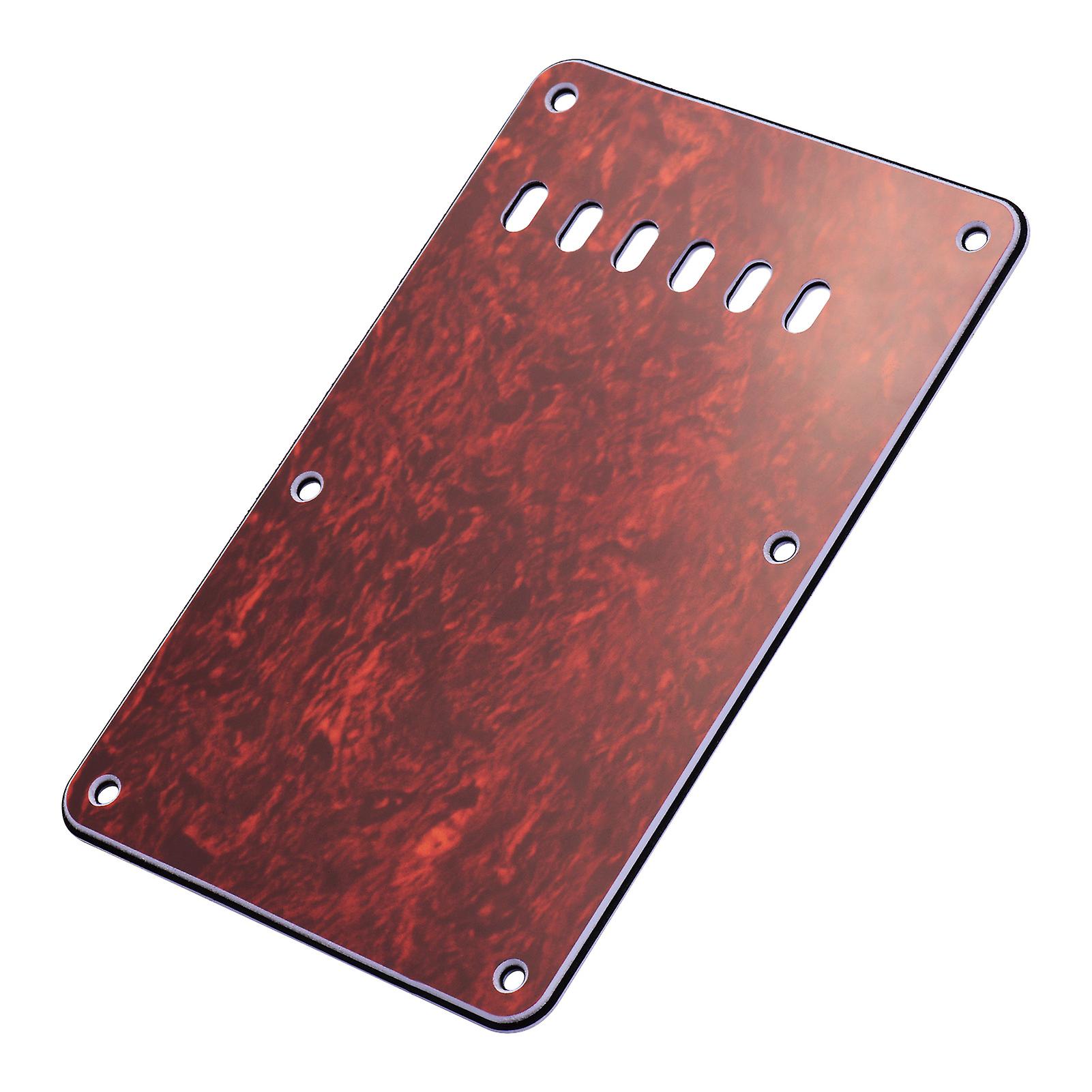 6 Holes 3-ply Guitar Backplate Tremolo Back Cover Replacement For St Electric Guitar Red  Tortoise Shell