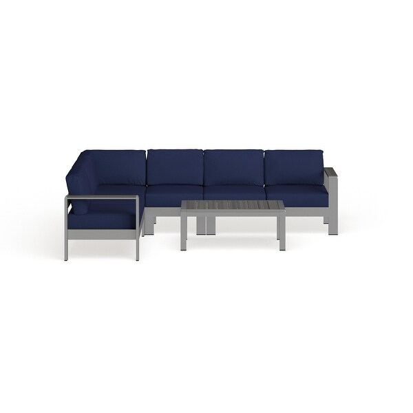 Shore 5 Piece Outdoor Patio Aluminum Sectional Sofa Set