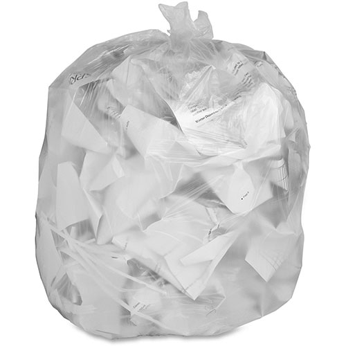 Genuine Joe High Density Clear Trash Bags | 60 Gallon， Case of 200 | GJO70014