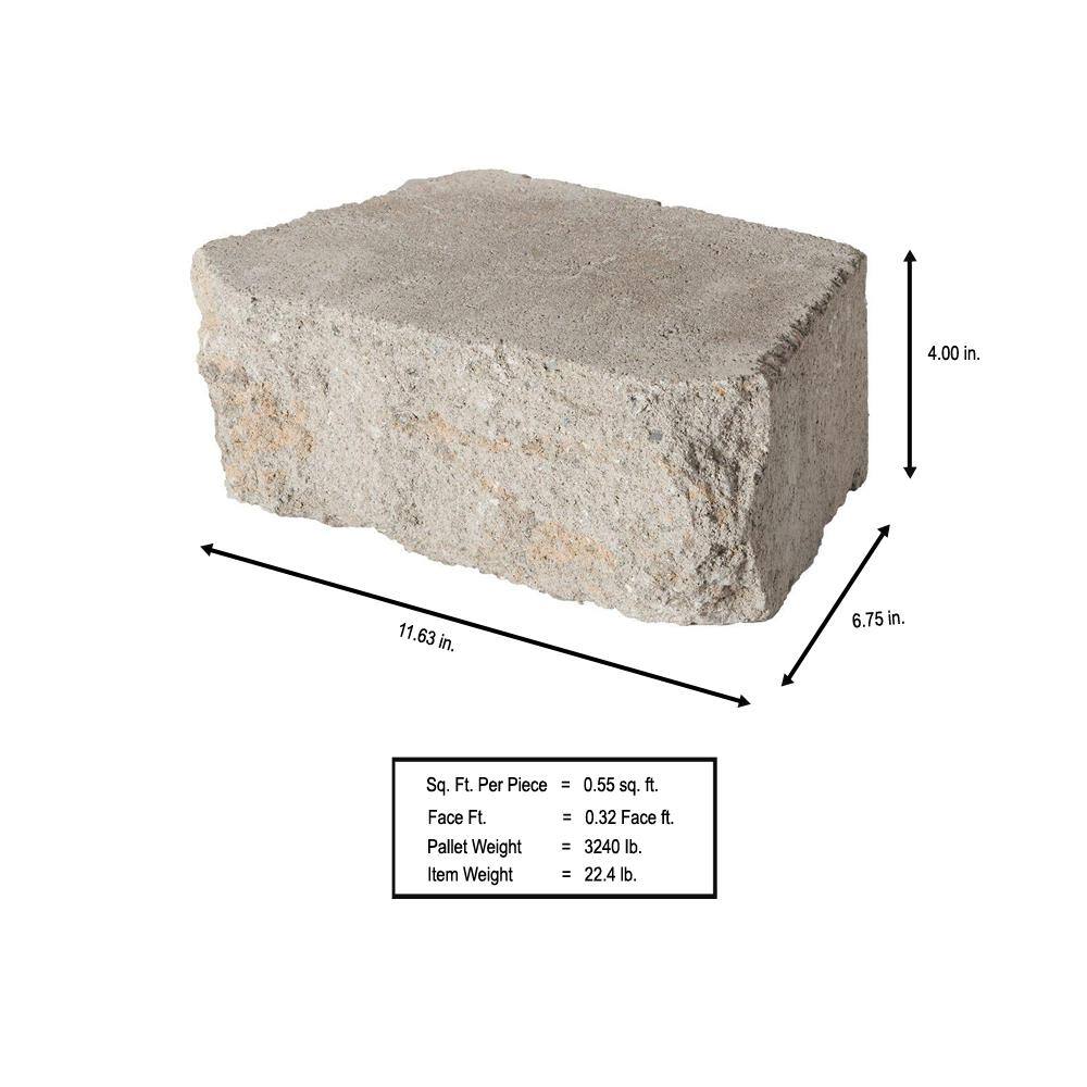 Pavestone 4 in. x 11.75 in. x 6.75 in. Fieldstone Concrete Retaining Wall Block (144 Pcs.  46.5 sq. ft.  Pallet) 81185