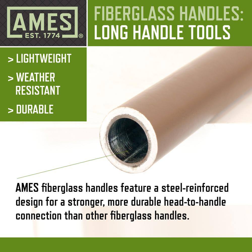 Ames 57.5 in. Fiberglass Handle 16-Tine Double Play Bow Rake 28252100