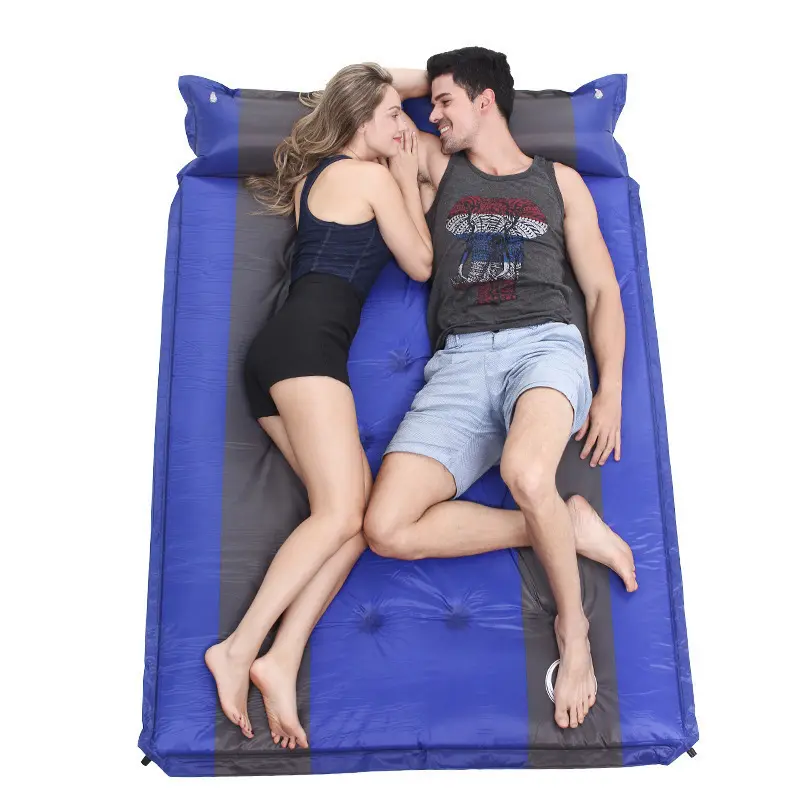 Double self inflatable tent camping sleeping mat