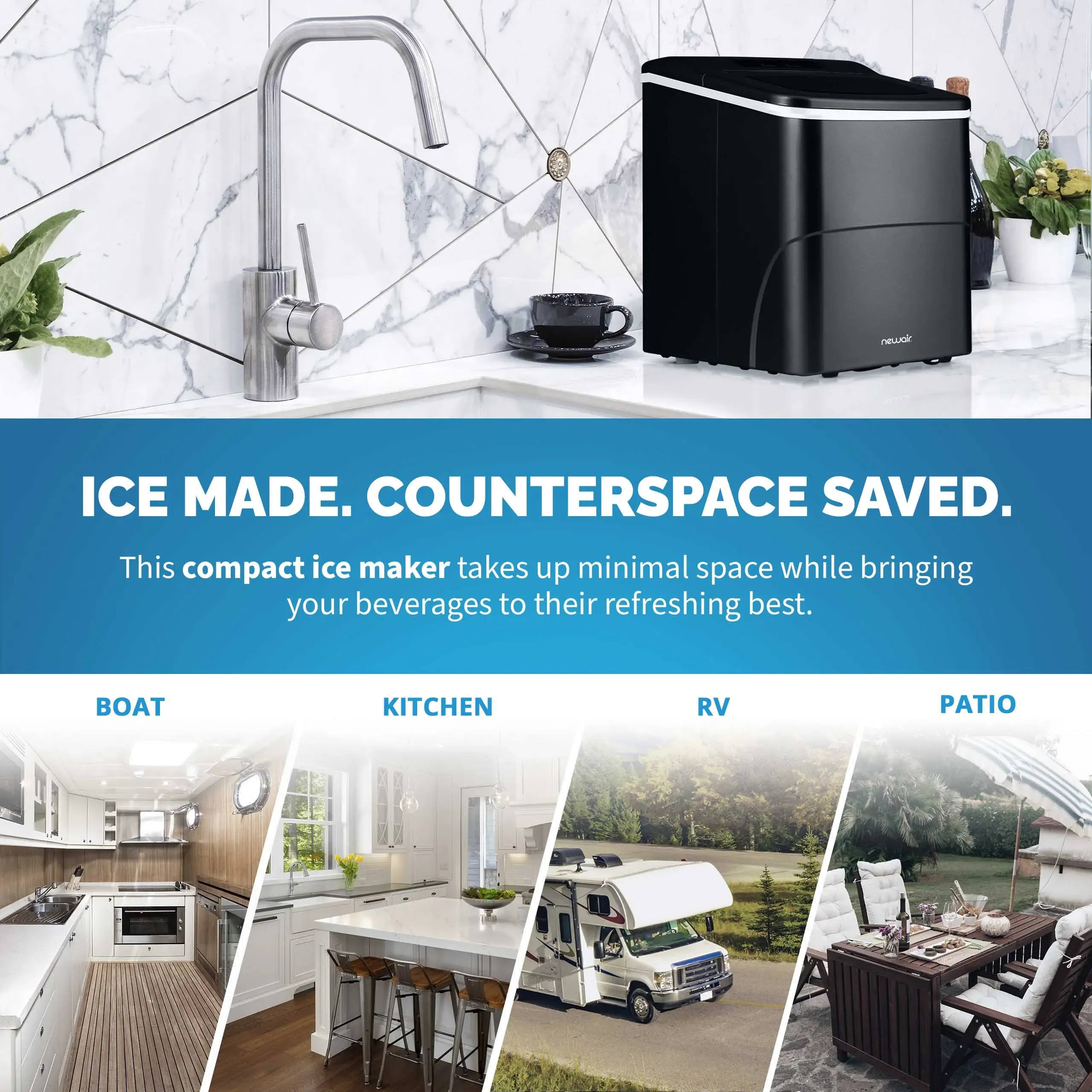 NewAir Matte Black Countertop Ice Maker