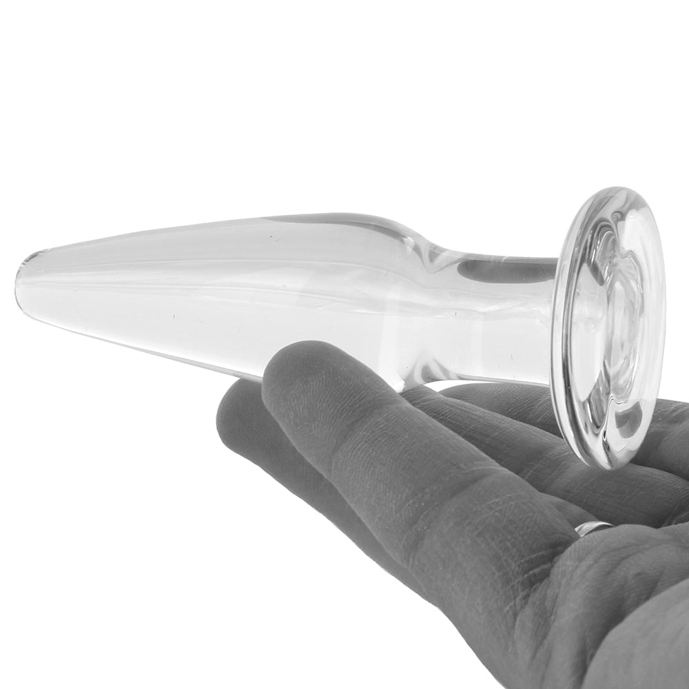 Crystal Premium Glass Small Tapered Butt Plug in Clear