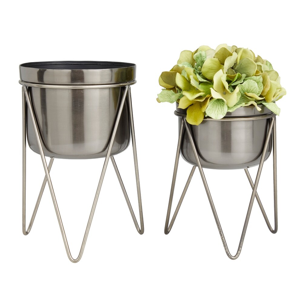 CosmoLiving by Cosmopolitan Metal Modern Planter (Set of 2)   S/2 7\