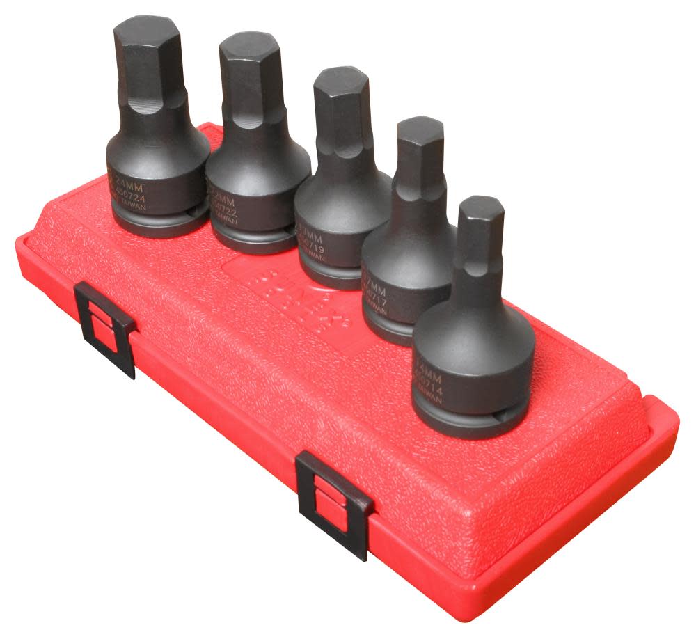 3/4 In. Drive Metric Hex Impact Socket Set 5 pc.