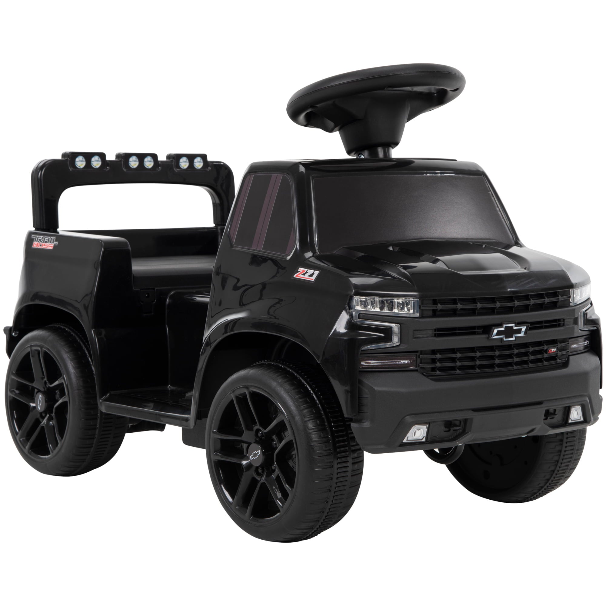 Huffy 6V Chevy Silverado Truck Ride-on Toy Quad for Kids, Black