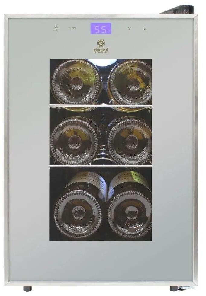 Element by Vinotemp EL6SILST 10 Inch Silver Wine Cooler